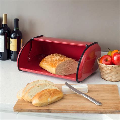 home basics metal bread box with lid|stainless steel bread boxes.